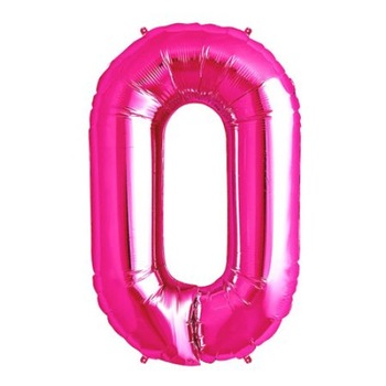 Baloane folie cifra 0, 100 cm, roz magenta Baloane folie cifra 0, 100 cm, roz magenta
