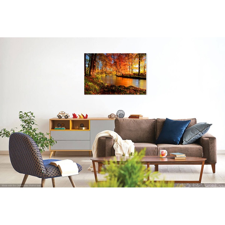 Картина Grelys Print, Печат върху канава, Есен, 70х50 см, Многоцветен