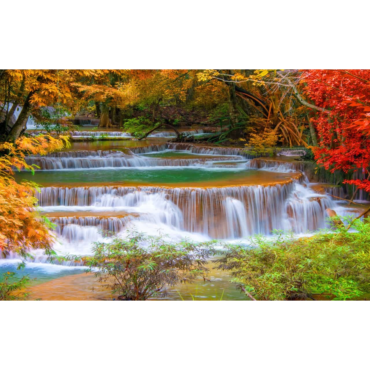 Fototapet de perete autoadeziv si lavabil Cascada in trepte 200 x 135 cm