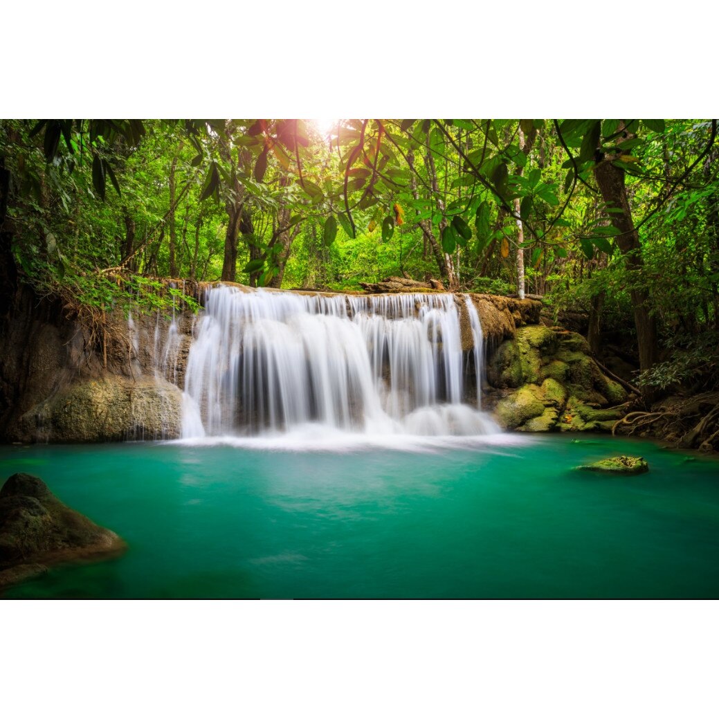Fototapet de perete autoadeziv si lavabil Cascada verde, 220 x 135 cm