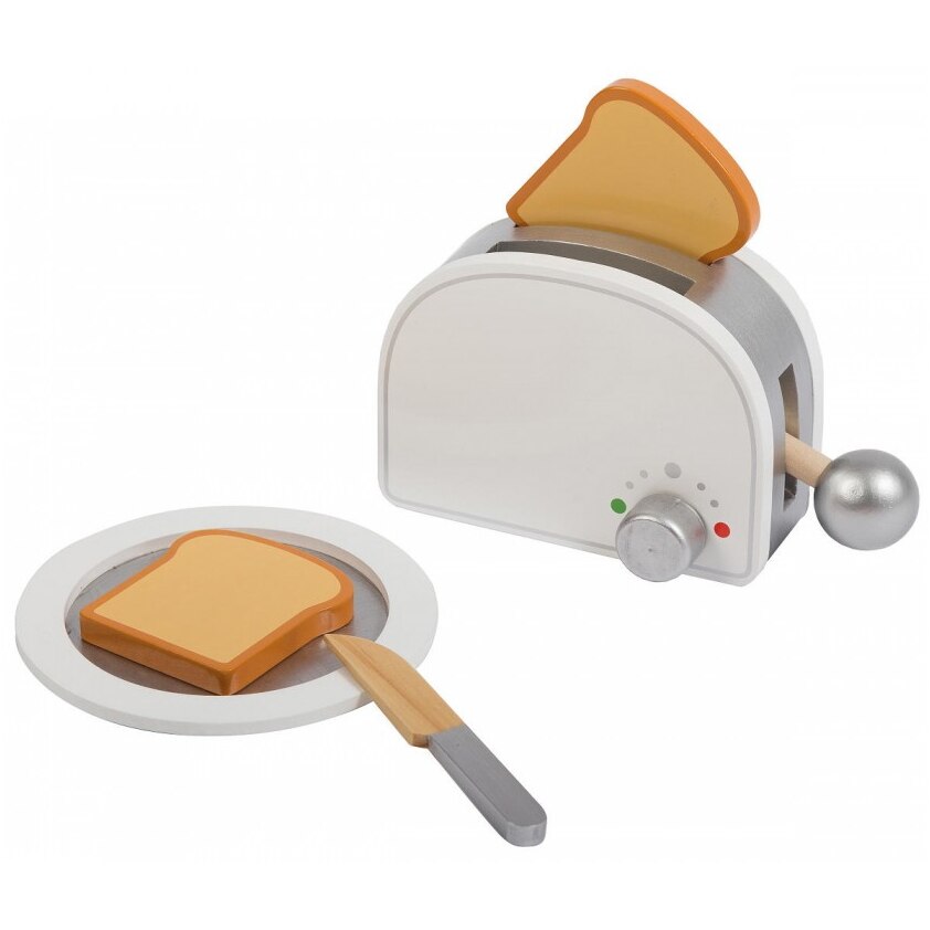 Set toaster de jucarie Jouéco, lemn