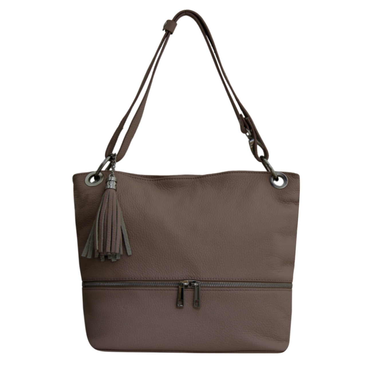 Geanta de dama din piele naturala, Ruby roz pudra