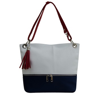 Geanta de dama din piele naturala Eva Bags, Ruby multicolor alb Geanta de dama din piele naturala Eva Bags, Ruby multicolor alb