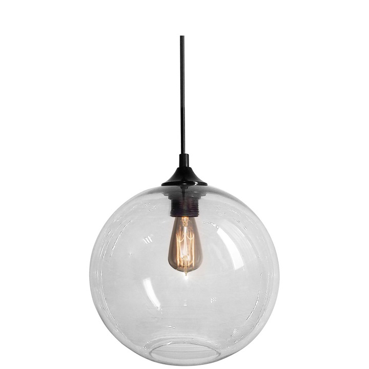 Пендел Candellux Edison 31-21403, E27, 1x 60 W, метал/стъкло, черен