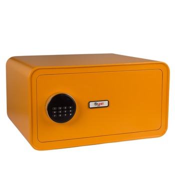 Seif din otel cu inchidere electronica + cheie Planet Safe HT-23ELDP, 230x430x350 mm, portocaliu Seif din otel cu inchidere electronica + cheie Planet Safe HT-23ELDP, 230x430x350 mm, portocaliu