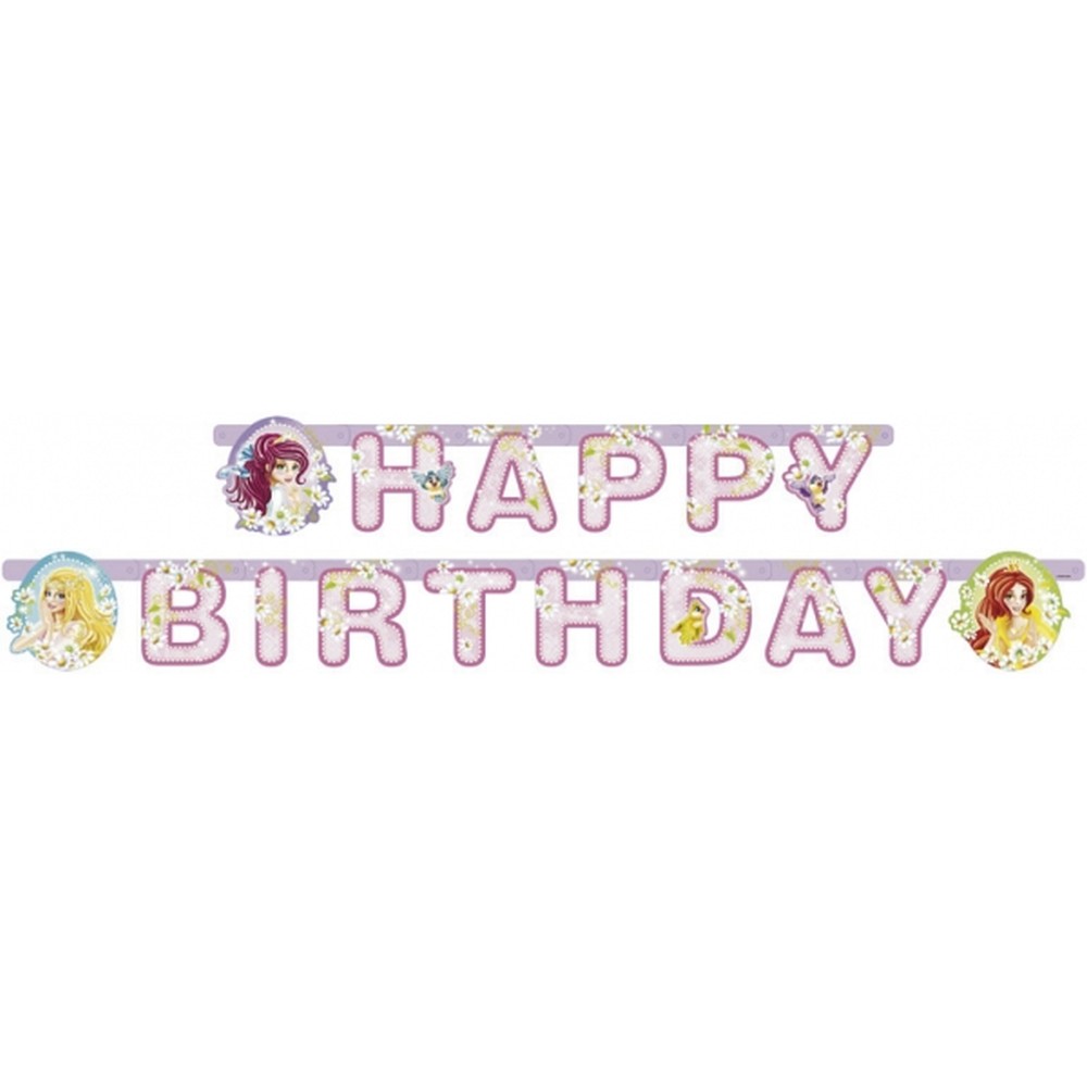 Banner decorativ pentru petrecere 1.8 m, Happy Birthday Princess, Amscan 552272, 1 buc