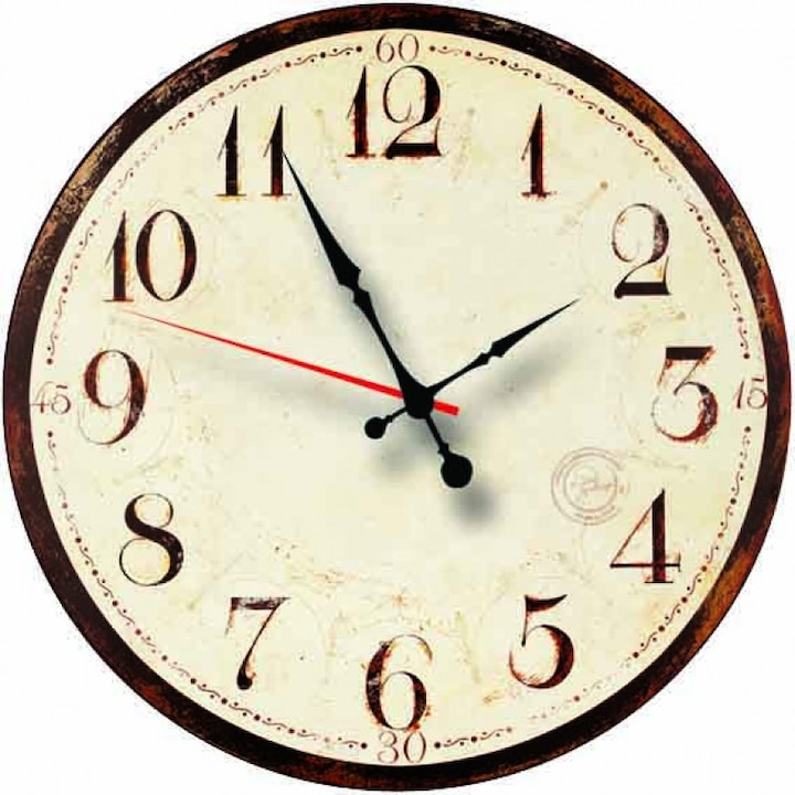 Стенен часовник Old times, ARD DECOR, многоцветен, 30см