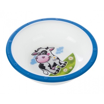 Castron plastic cu ventuza, vacuta albastra, Canpol, 4/416 Castron plastic cu ventuza, vacuta albastra, Canpol, 4/416