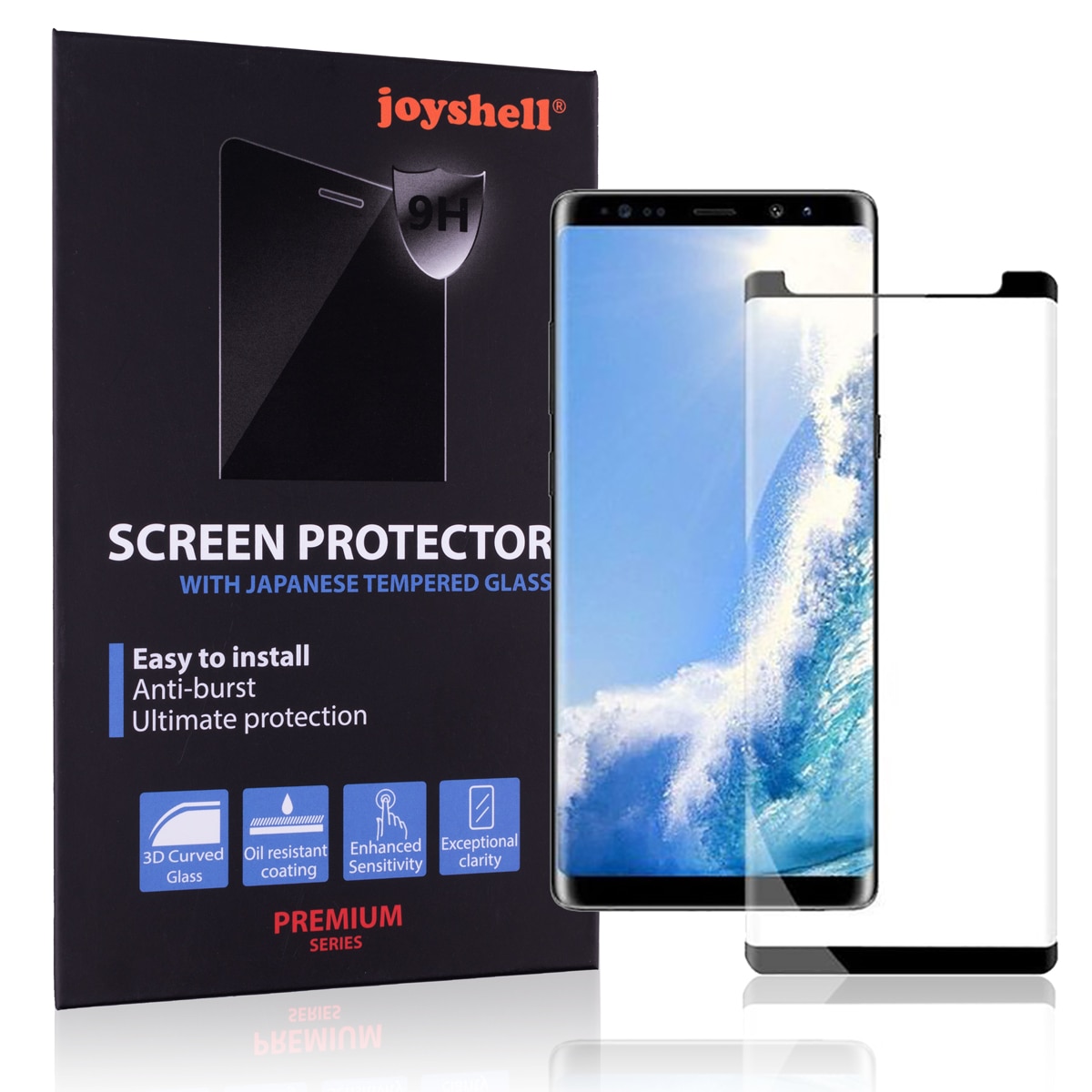 Set: 2 x Folie Sticla Joyshell, Samsung Galaxy Note 9, Protectie Ecran Full Cover 3D, Utilizabila cu Husa - Negru