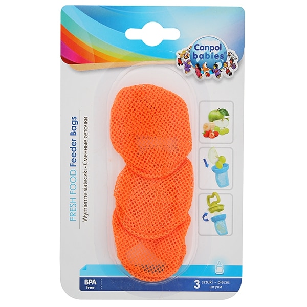 Rezerva “Suzeta” pentru fructe si legume(saculet filtru), 3 rezerve, portocaliu, Canpol, 56/131