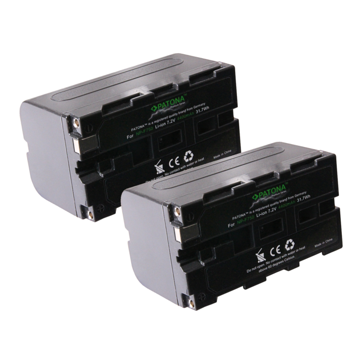 Sony NP-F330, NP-F550 4400mAh/31.7Wh/7.2V 2 db Patona prémium akkumulátor csomag