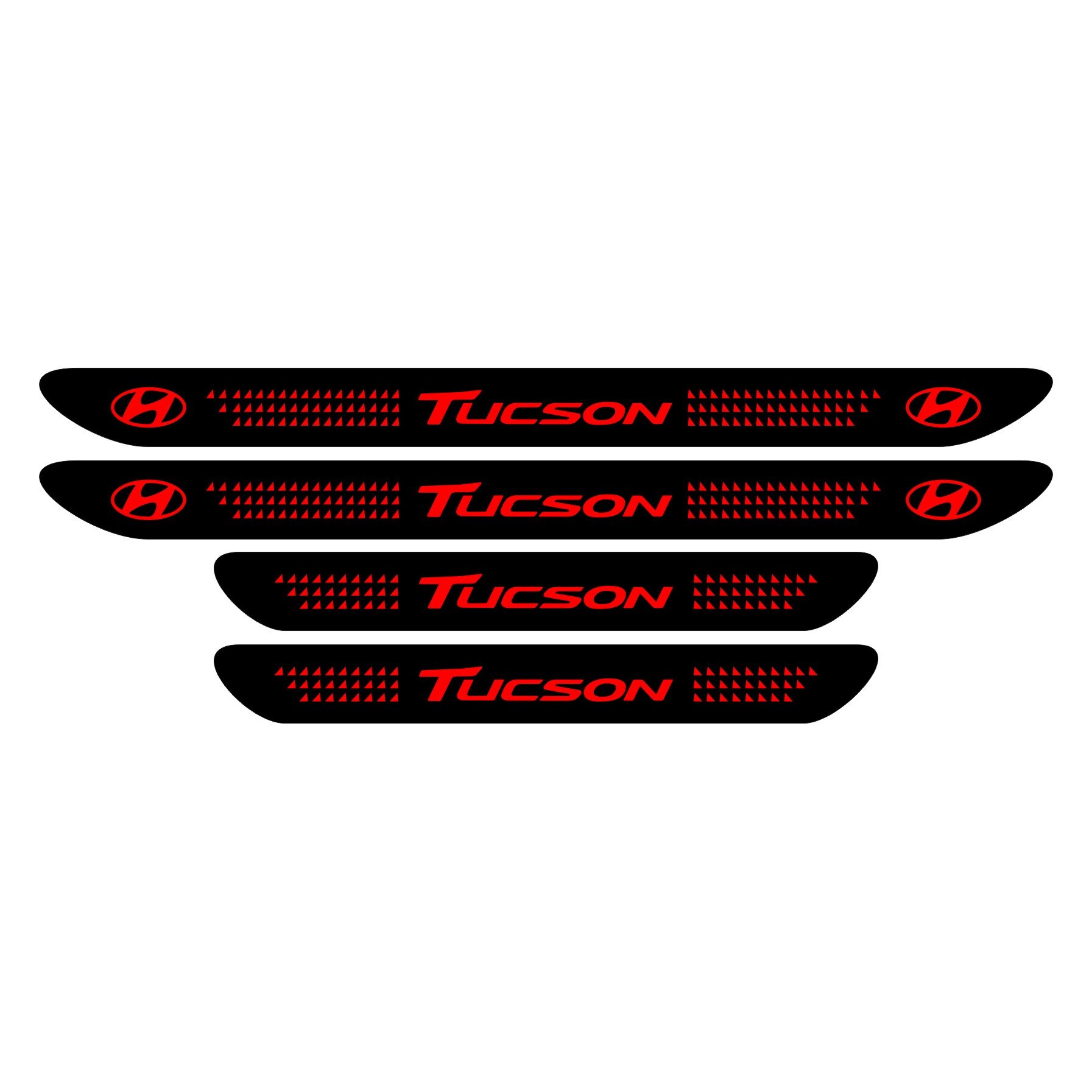 Set stickere praguri Tucson, negru - rosu, sticker decorativ
