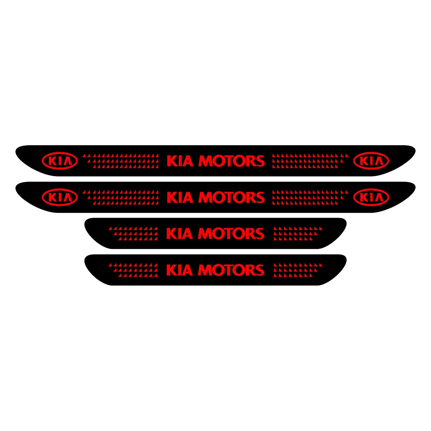 Set stickere praguri Kia Motors, negru - rosu, sticker decorativ