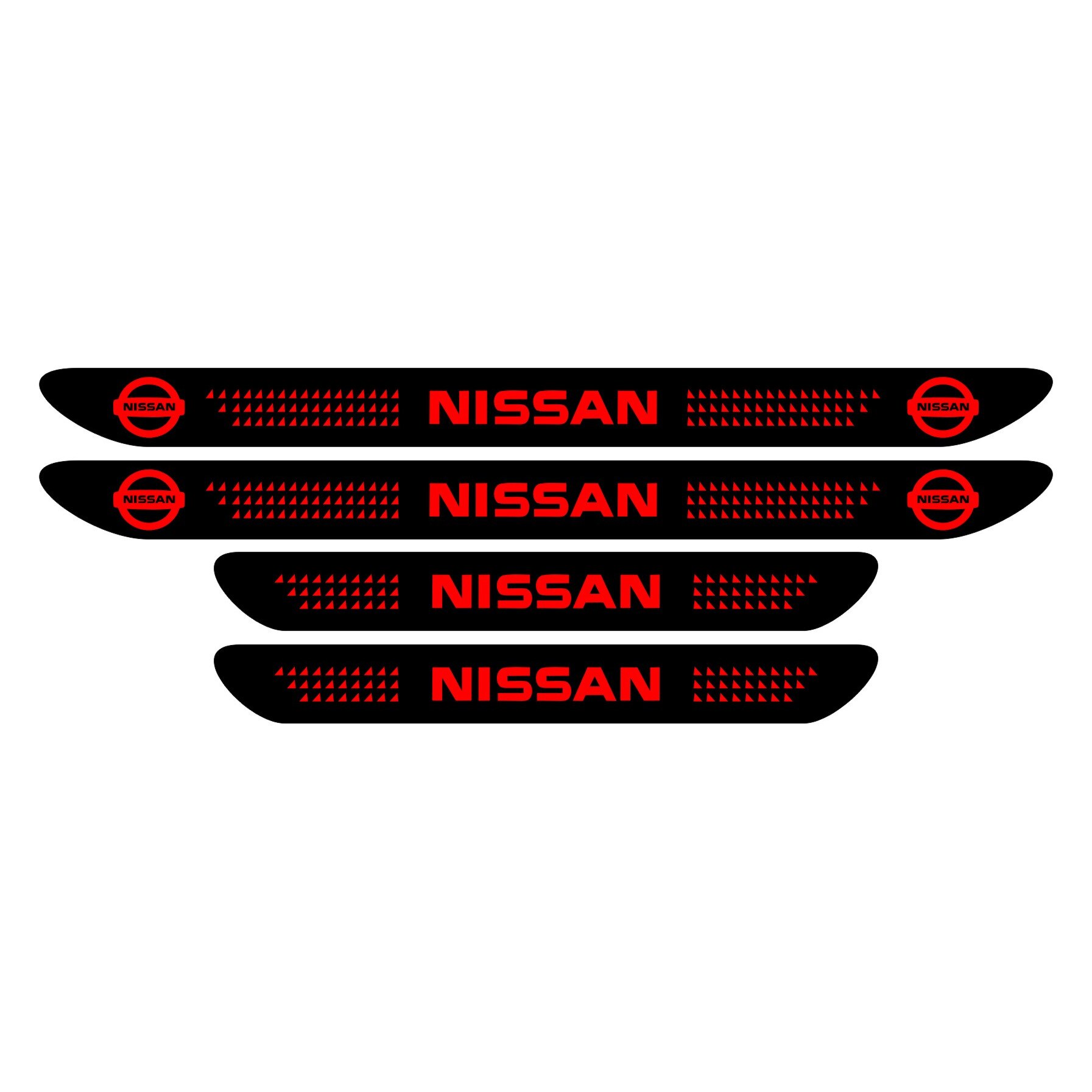 Set stickere praguri Nissan, negru - rosu, sticker decorativ