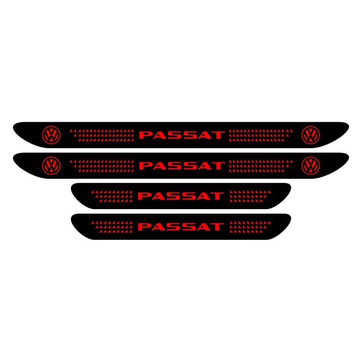 Set stickere praguri Passat, negru - rosu, sticker decorativ