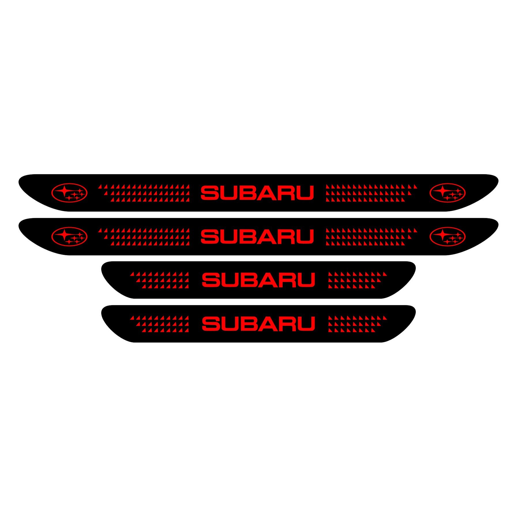 Set stickere praguri Subaru, negru - rosu, sticker decorativ
