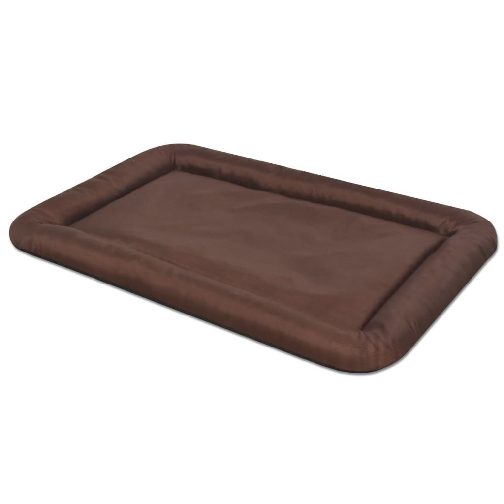 Saltea pentru caini, vidaXL, Tesatura, L, Maro inchis, 67 x 43 cm