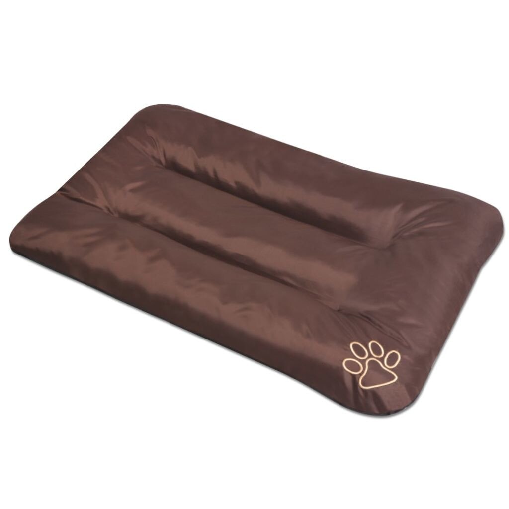 Saltea pentru caini, vidaXL, Tesatura, Impermeabil, L, Maro inchis, 90 x 60 x 8 cm