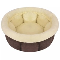 Culcus rotund pentru caini, vidaXL, Tesatura, L, Maro, 40 x 20 cm