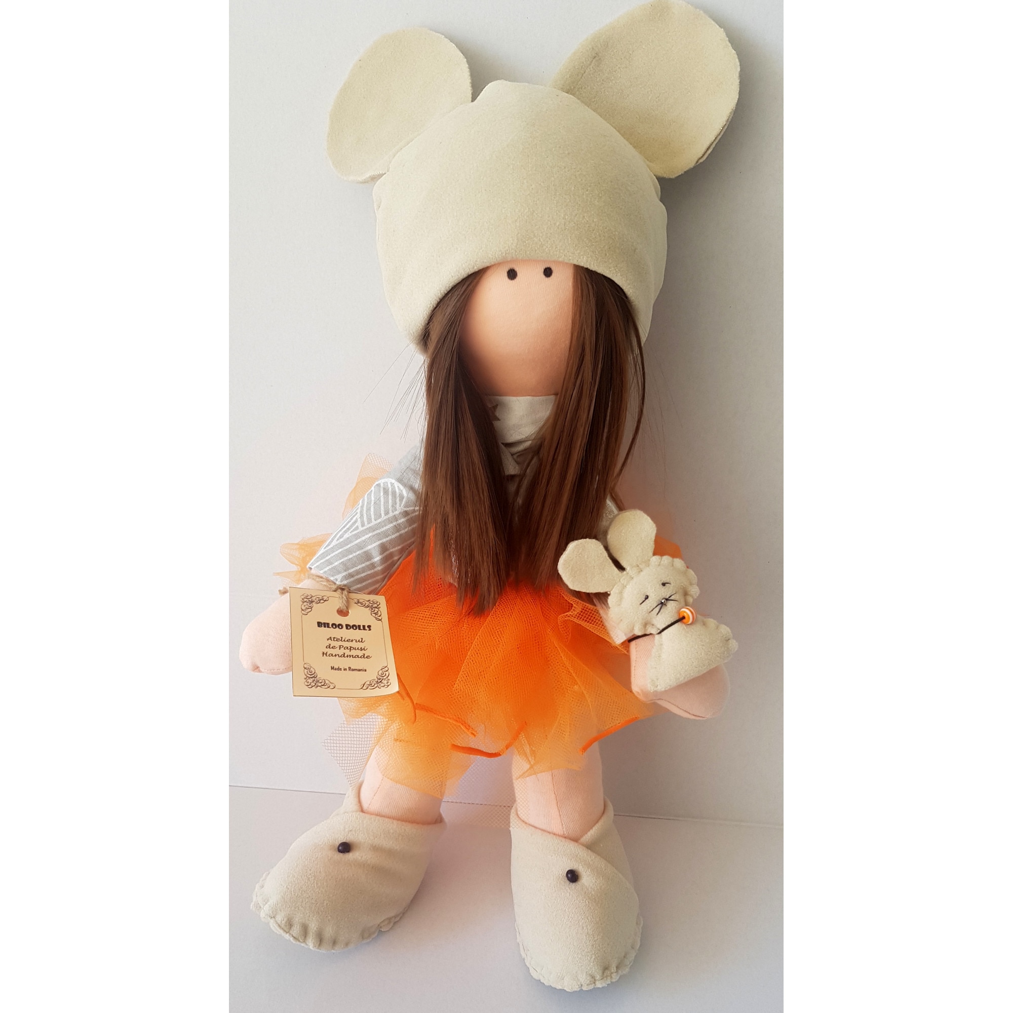 Papusa BILOO DOLL Clara - Model Unicat - Creatie handmade - dimensiune 50cm