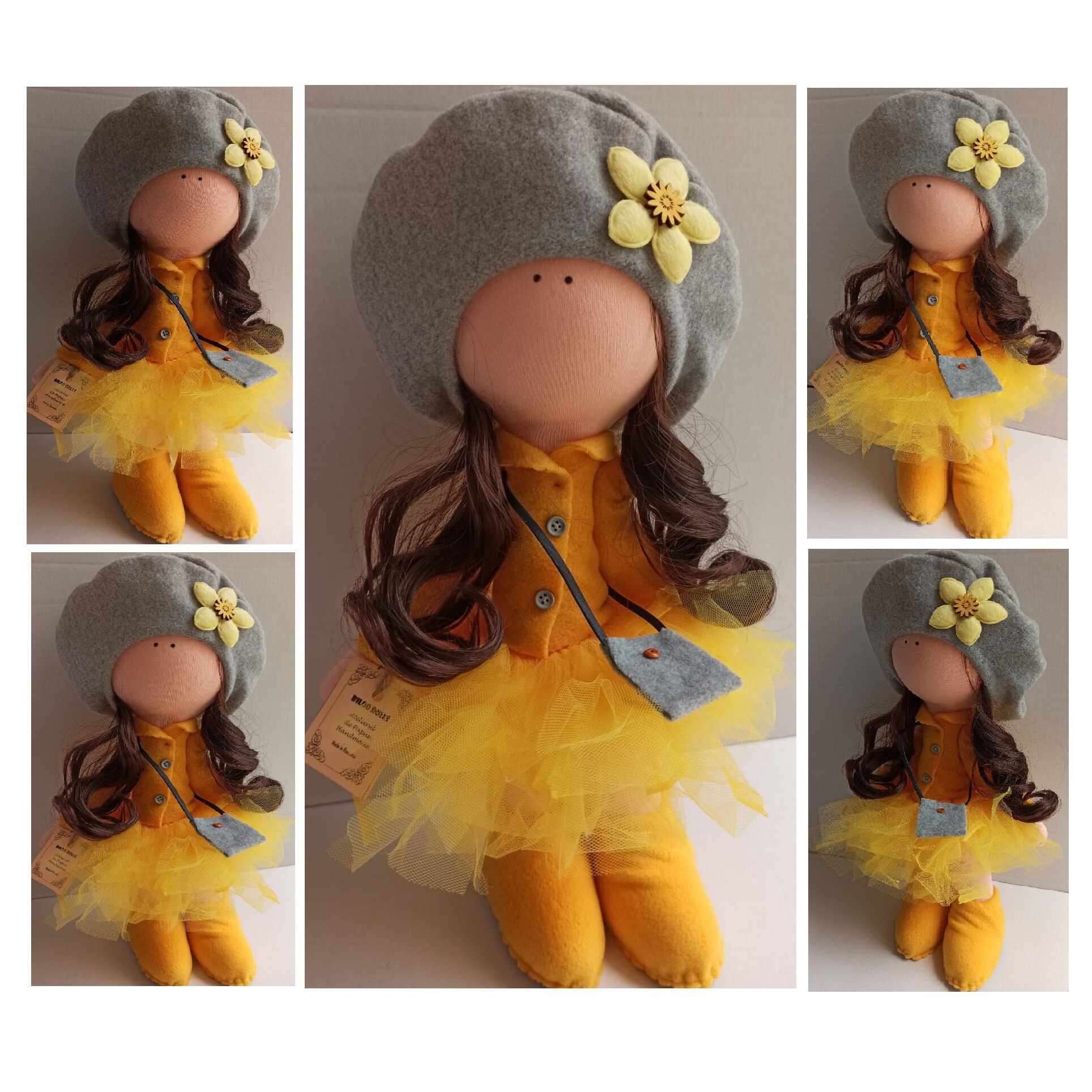 Papusa Biloo Doll Anastasia - Model Unicat - Creatie handmade - dimensiune 45 cm