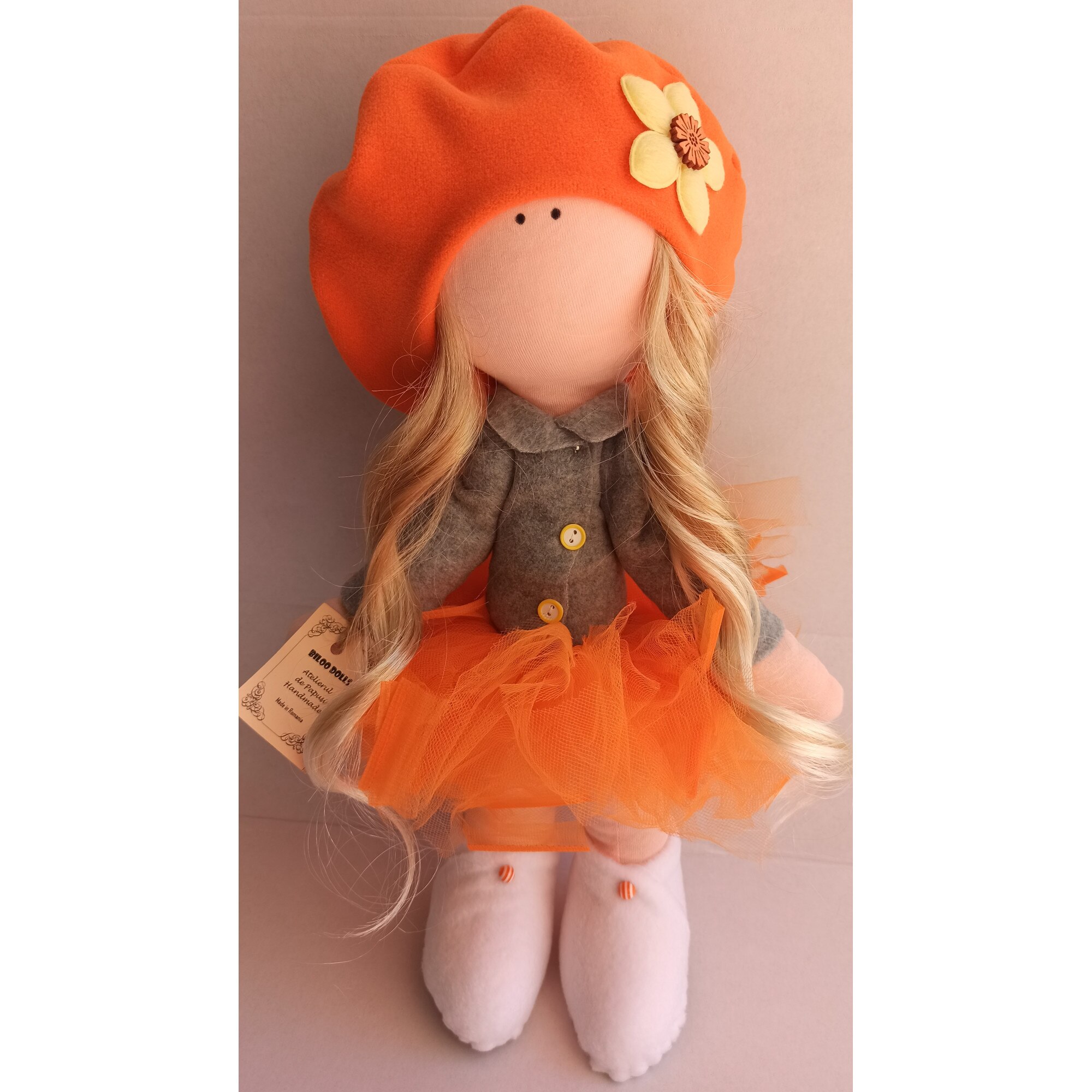 Papusa Biloo Doll Lisa - Model Unicat - Creatie handmade - dimensiune 43 cm