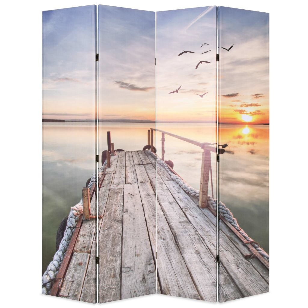 Paravan de camera, pliabil, imprimeu lac, vidaXL, 160 x 180 cm, Multicolor
