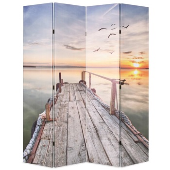 Paravan de camera, pliabil, imprimeu lac, vidaXL, 160 x 180 cm, Multicolor Paravan de camera, pliabil, imprimeu lac, vidaXL, 160 x 180 cm, Multicolor