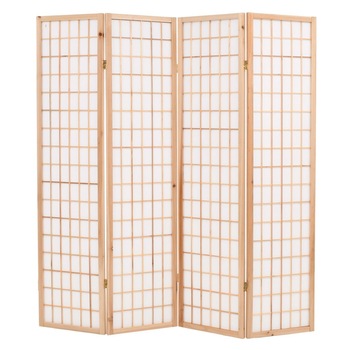Paravan pliabil cu 4 panouri, in stil japonez, vidaXL, 160 x 170 cm, Maro Paravan pliabil cu 4 panouri, in stil japonez, vidaXL, 160 x 170 cm, Maro