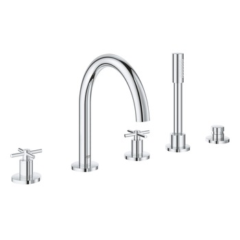 Baterie cada Grohe Atrio, 1/2'', montare incastrata, valva ceramica, para de dus, furtun 2m, protectie reflux, Crom Baterie cada Grohe Atrio, 1/2'', montare incastrata, valva ceramica, para de dus, furtun 2m, protectie reflux, Crom