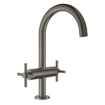 Baterie lavoar Grohe Atrio, 1/2'', valva ceramica, marimea L, pipa pivotanta, aerator, limitator, set ventil Push-Open 1/4'', Hard graphite Baterie lavoar Grohe Atrio, 1/2'', valva ceramica, marimea L, pipa pivotanta, aerator, limitator, set ventil Push-Open 1/4'', Hard graphite