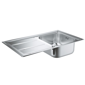 Chiuveta bucatarie Grohe K400+, 450 mm adancime, 1 cuva, 840 x 480 mm, kit scurgere, montaj, sita inclus, Inox Chiuveta bucatarie Grohe K400+, 450 mm adancime, 1 cuva, 840 x 480 mm, kit scurgere, montaj, sita inclus, Inox