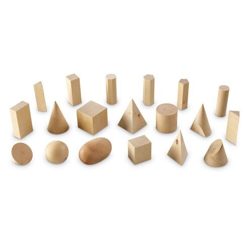 Set forme geometrice din lemn Learning Resources, 19 piese, 5 - 8 cm, 6 - 13 ani