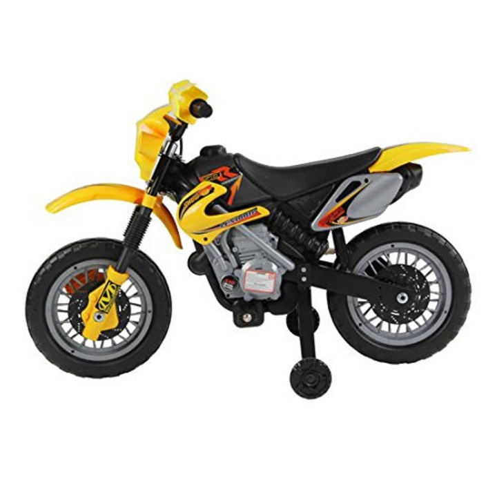 Електрически мотоциклет Homcom, Жълт / Черен 102 x 53 x 66 см, + 5 години