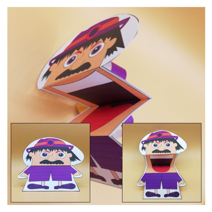 Jucarii din carton nr.6 si nr.8, Copiii construiesc jucarii, Set 6 planse pentru construit decupat lipit, Abilitati manuale, Indemanare