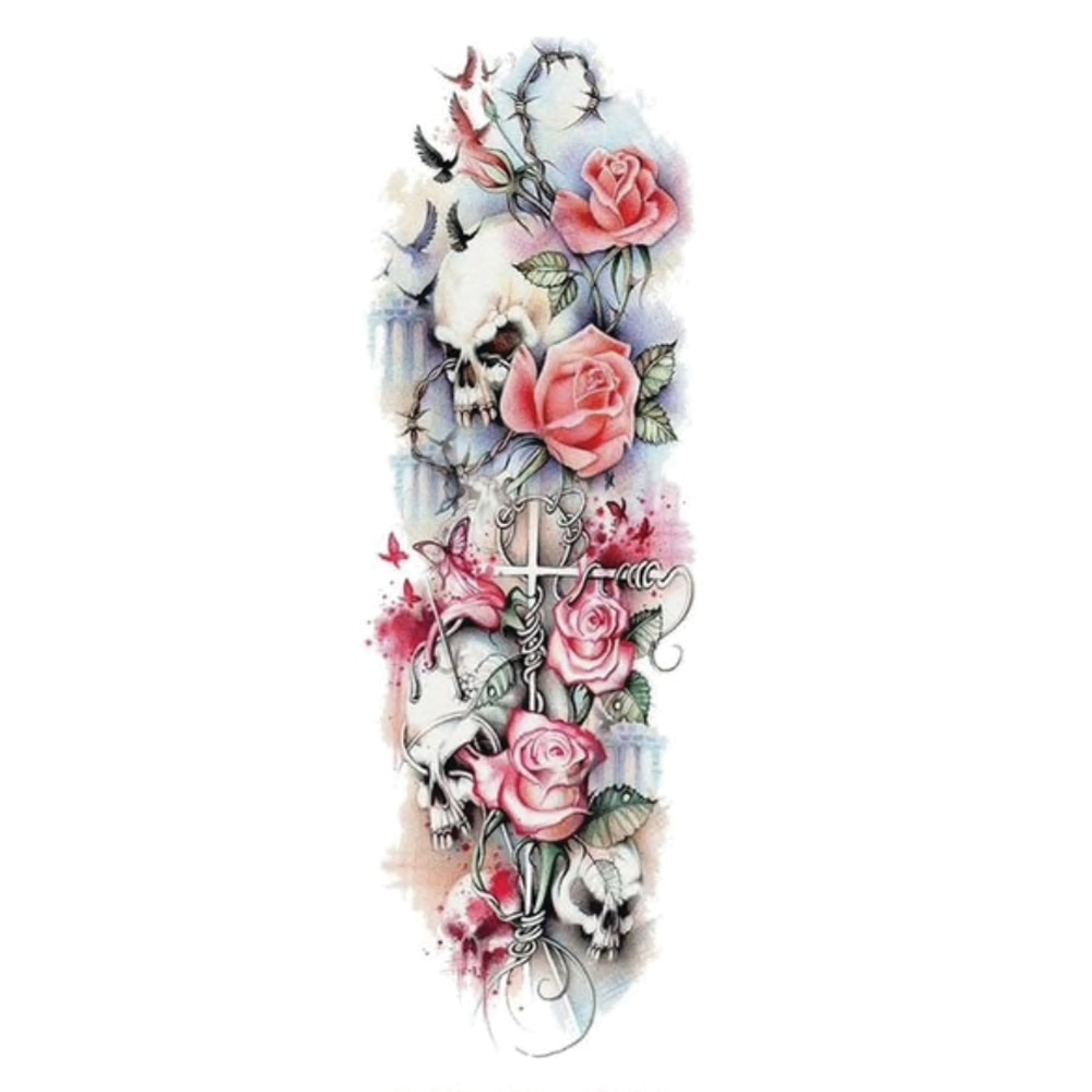 Tatuaj temporar pentru brate sau picioare multicolor, big zise 48 x 17 cm, #T/015 - Tattoo Temporary Phuture®