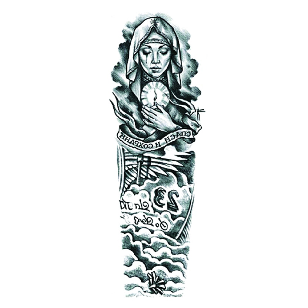 Tatuaj temporar pentru brate sau picioare monocrom, big zise 48 x 17 cm, #Q/031 - Tattoo Temporary Phuture®