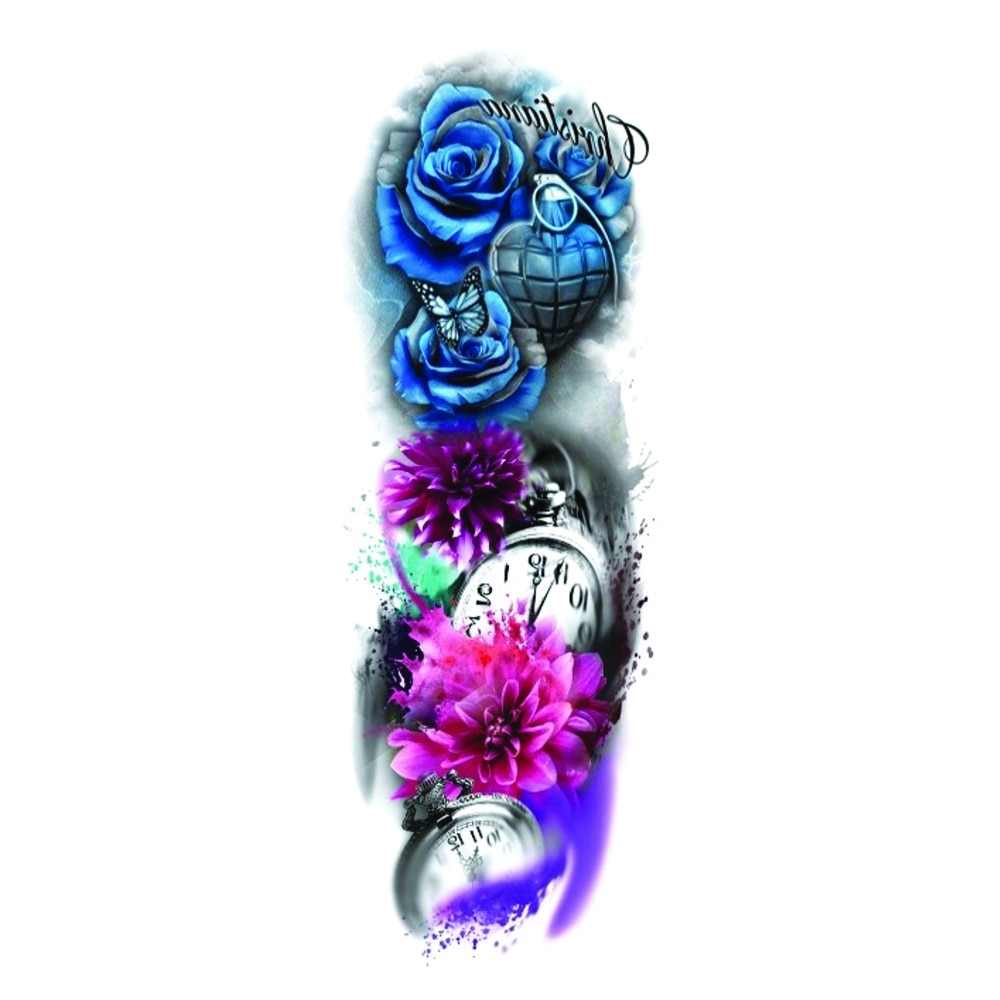 Tatuaj temporar pentru brate sau picioare multicolor, big zise 48 x 17 cm, #T/071 - Tattoo Temporary Phuture®