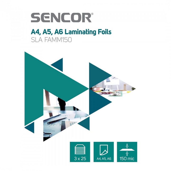 Sencor SLA FAMM150 A4-es, A5-ös, A6-os lamináló fólia csomag
