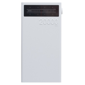Baterie externa 20,000mAh 74W Alb (4 x USB) afisaj retro-radio Baterie externa 20,000mAh 74W Alb (4 x USB) afisaj retro-radio