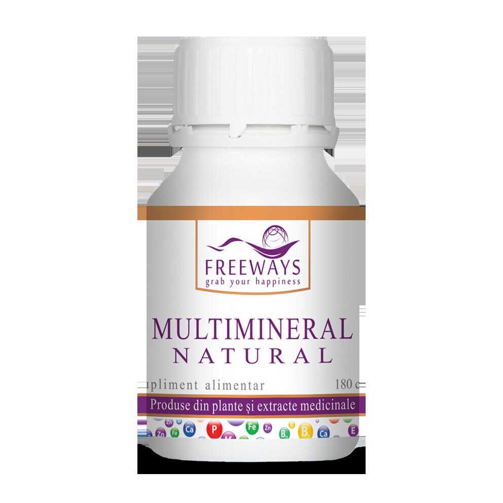 Multimineral Natural, 180 capsule, Freeways, contribuie la intretinerea si fortificarea organismului