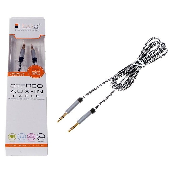 Кабел Jack-Jack Libox 1м черен и бял