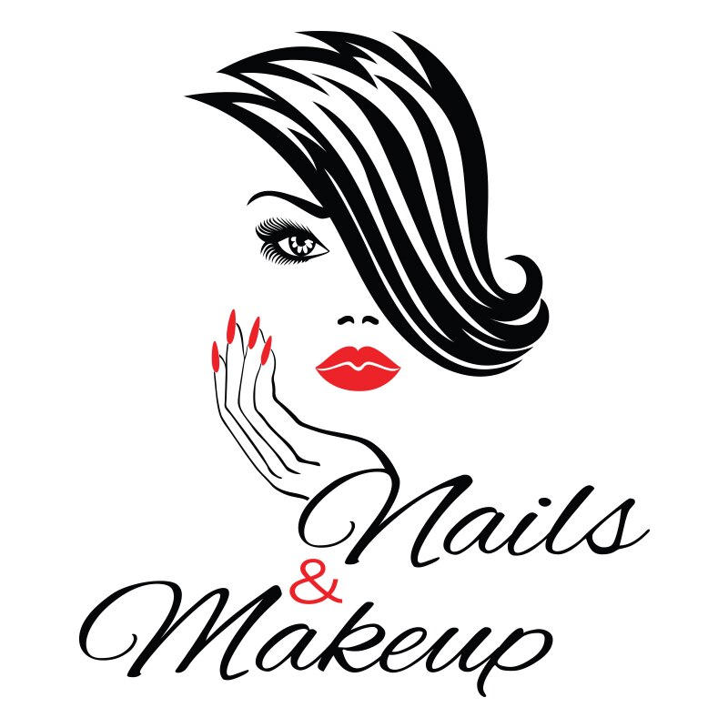 Sticker Decorativ - SMAER - Sticker Chip de femeie Nails&Makeup - 105cm x 90cm - Negru&Rosu