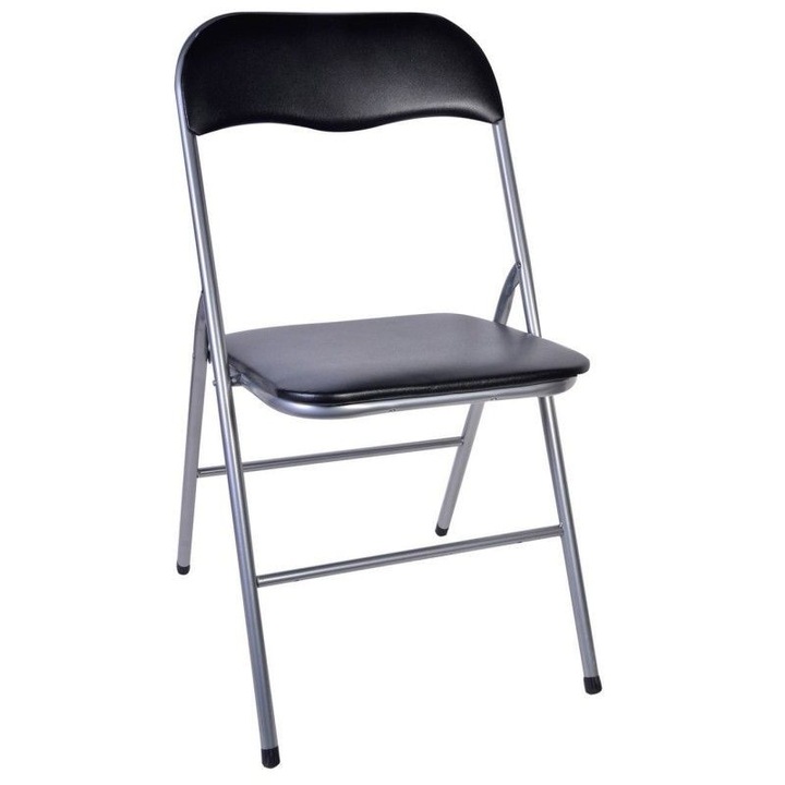 Grunberg Z28 összecsukható szék, fekete/ezüst