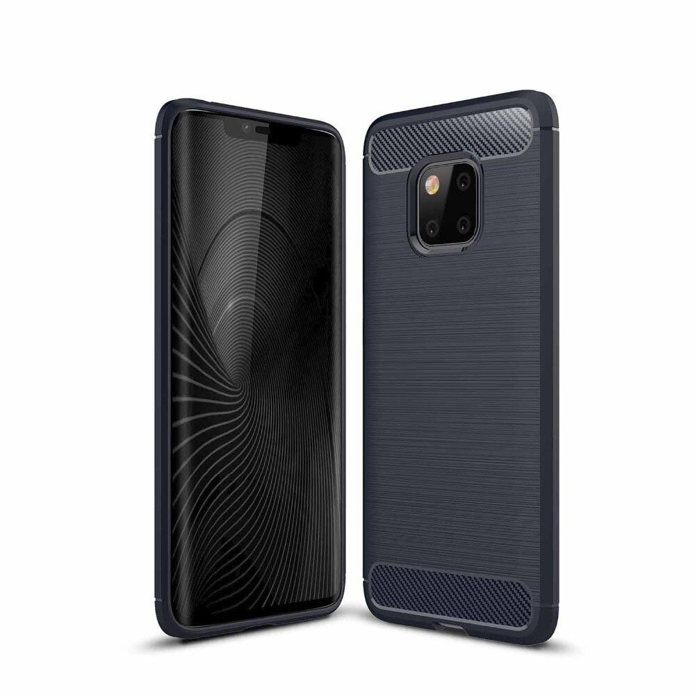 Husa telefon TPU model carbon , Gema Mixt pentru Huawei Mate 20 Pro , albastru