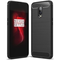 Husa telefon TPU model carbon , Gema Mixt pentru OnePlus 6T , negru