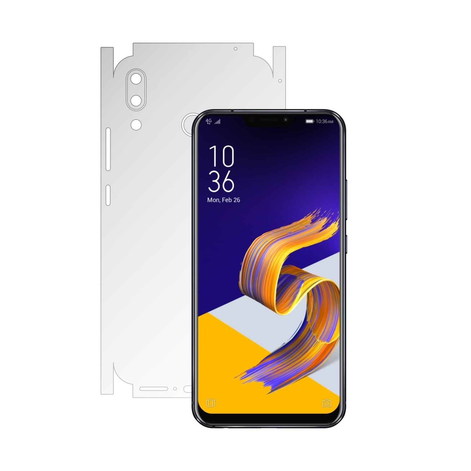 Folie Protectie Spate Invisible Skinz UHD AutoRegeneranta pentru Asus Zenfone 5, 5z - Folie Siliconica Ultra-Clear cu taiere 360 Cut pentru Carcasa Spate si Laterale, Skin Adeziv Transparent, Edge to Edge Full Case Cover