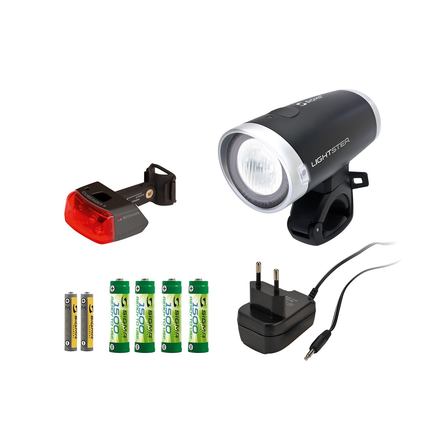 Set Sigma complet far bicicleta LIGHTSTER + stop CUBERIDER II