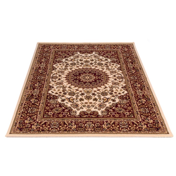 Covor, Seta Hali, Venezia, Clasic, Ornament, 120x170 cm, Material Polipropilen, Grosime 11 mm, Greutate 2600 g/m², Spate Juta Naturala, Dreptunghiular, Calitate Superioara, Crem