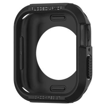 Husa Antisoc Premium Spigen Rugged Armor pentru Apple Watch Seriile 6/5/4/SE (44mm), Protectie la Standarde Militare, Negru Husa Antisoc Premium Spigen Rugged Armor pentru Apple Watch Seriile 6/5/4/SE (44mm), Protectie la Standarde Militare, Negru